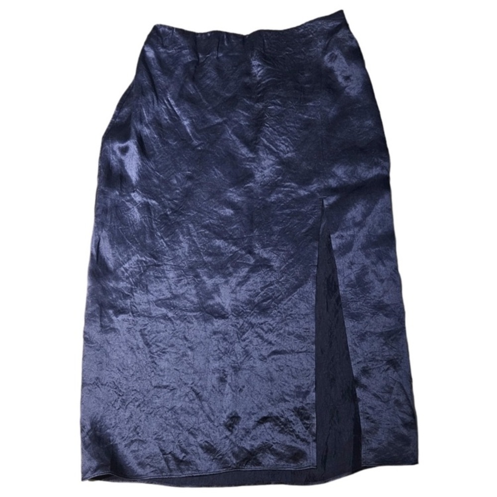 BABATON Eames Satin Skirt Navy Blue Midi Contemporary Size 4 Aritzia